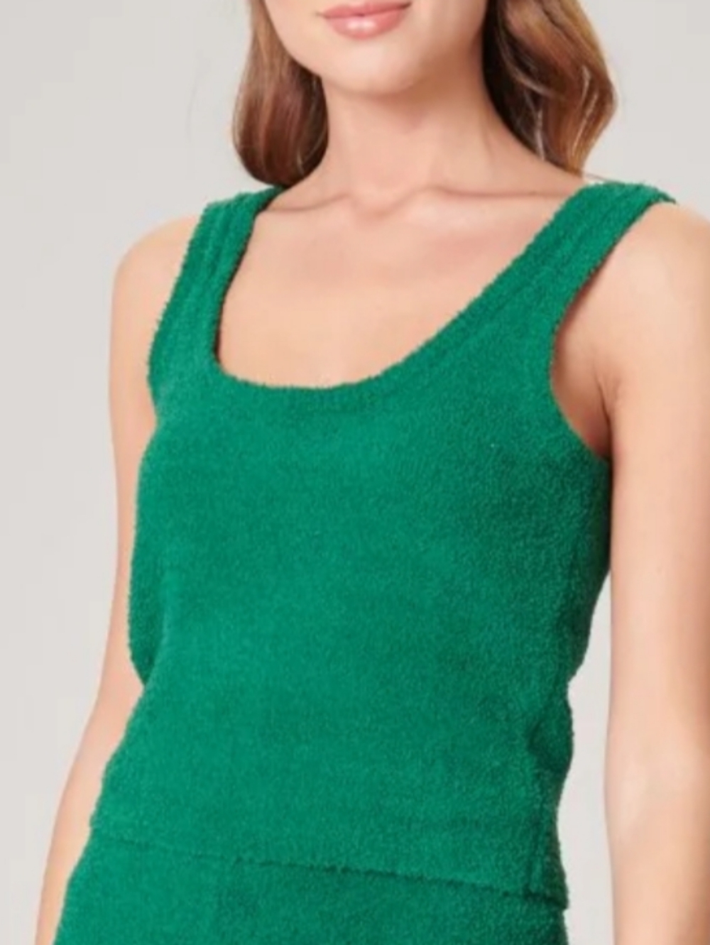 Sugarlips Emerald Green Fuzzy Sweater Tank - Picture 4 of 5